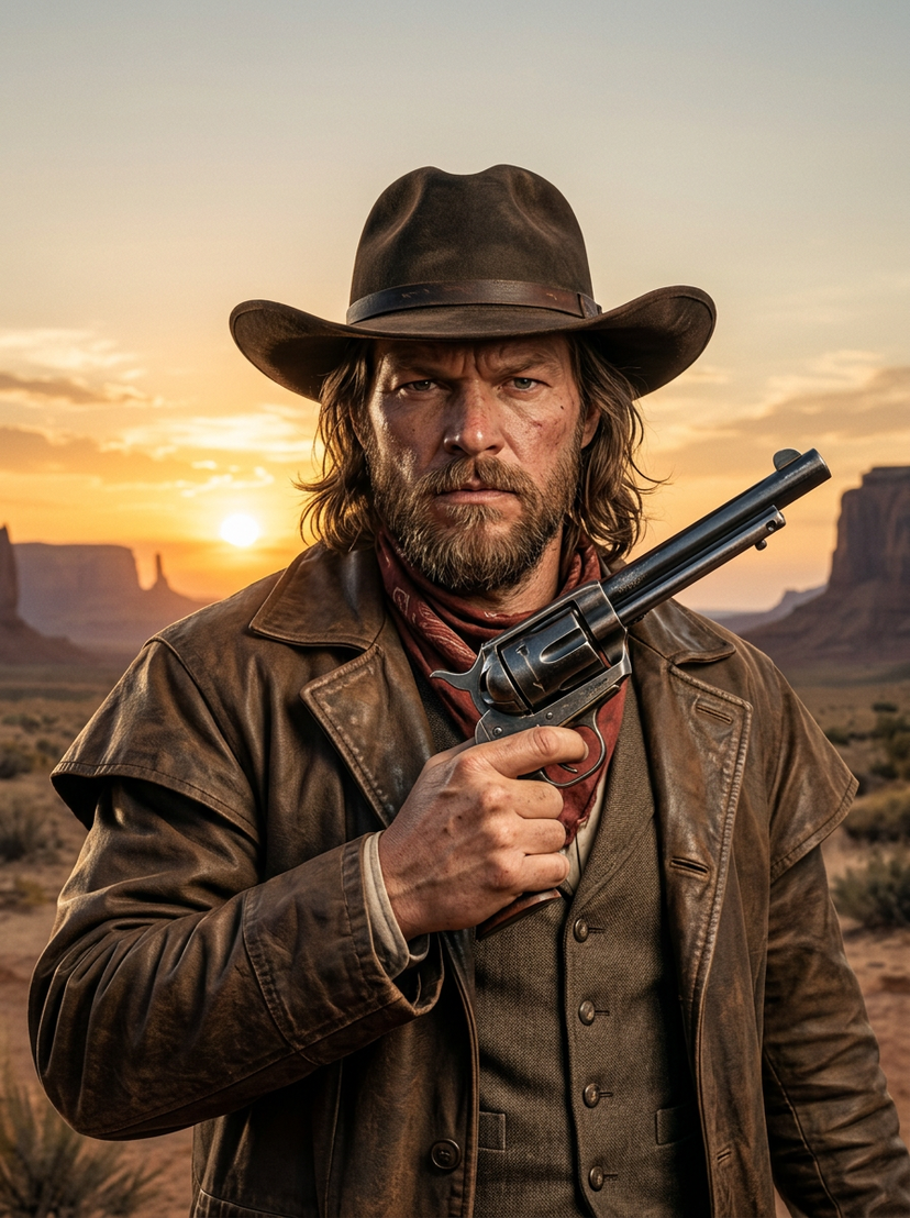make me a cowboy poster AI image template preview