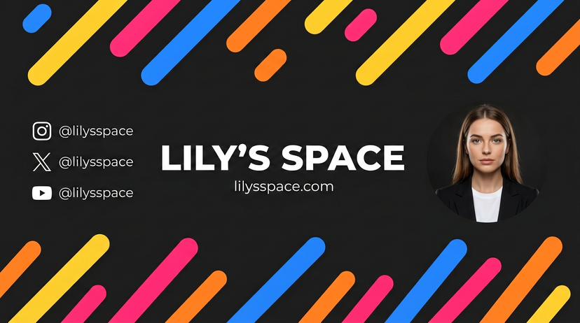 Vibrant Geometric Studio Banner AI image template preview