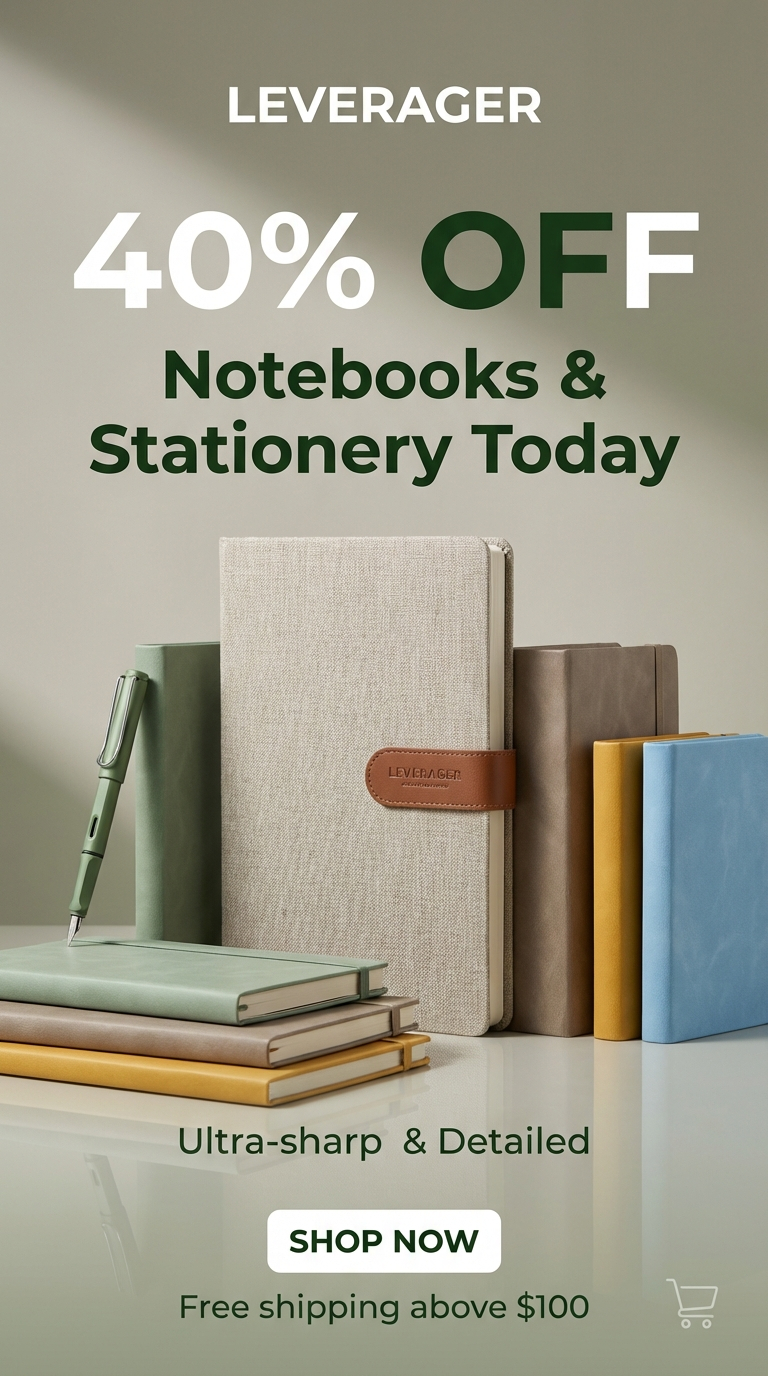 Minimalist Stationery Sale Story — Uploaded image ko carefully analyze karo — composition, lighting, color tone, depth, style aur overall vibe same rakho.




I