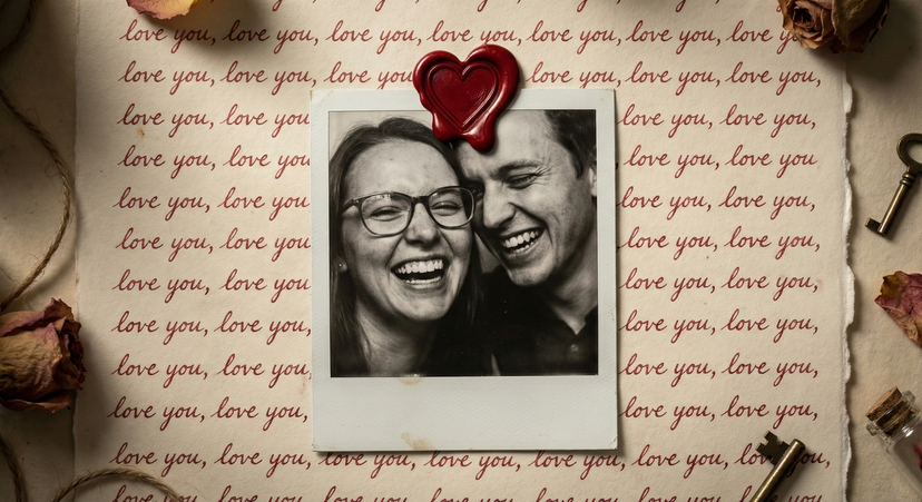 Vintage Love Letter Collage Template — Romantic handmade Valentine collage with a nostalgic stationery aesthetic.




Background: warm off-…