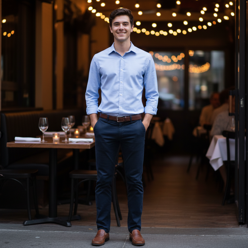 Instagram Smart Post  — confident uploaded image dressed in smart-casual attire, ready f…