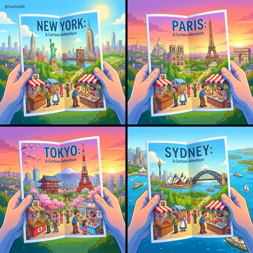 City Posters by Nano Banana Pro AI image template preview