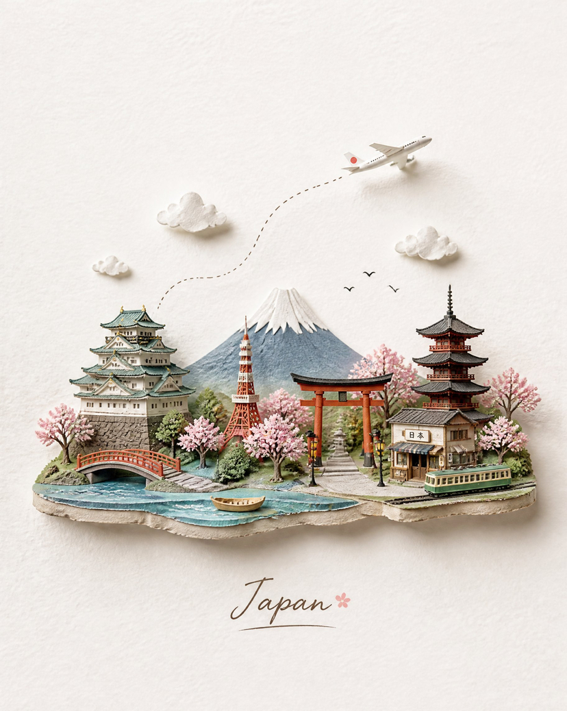 Miniature Travel Diorama Postcard example 2