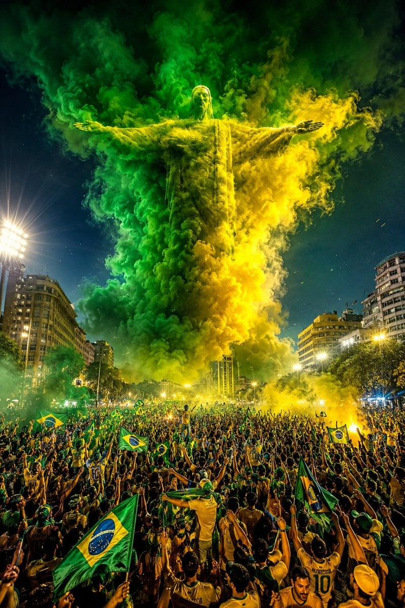 campaign-smoke-national-symbols-world-cup — A hyper-realistic cinematic campaign poster for [Country]. Thick [Color One] and [Color Two] smoke e…