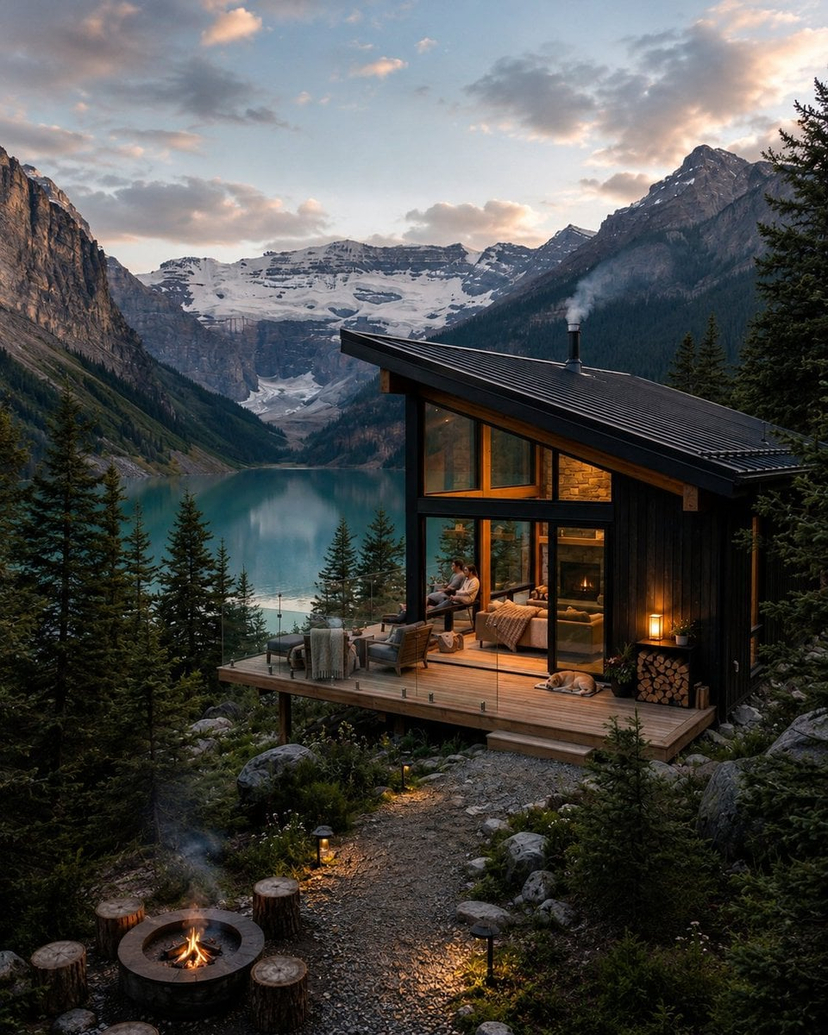 Mountain Lake Sunset Landscape — a beautiful landscape with mountain…