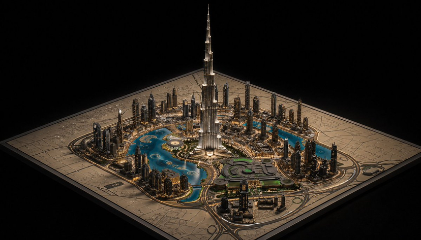 gpt2-product-marketing-luxury-miniature-dubai-city-model AI image template preview