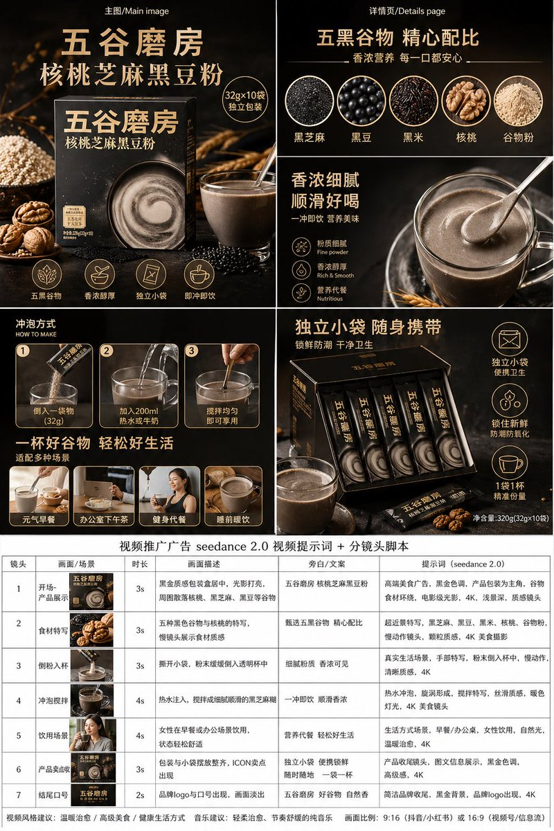 gpt2-e-commerce-main-image-premium-grain-powder-ad-board AI image template preview