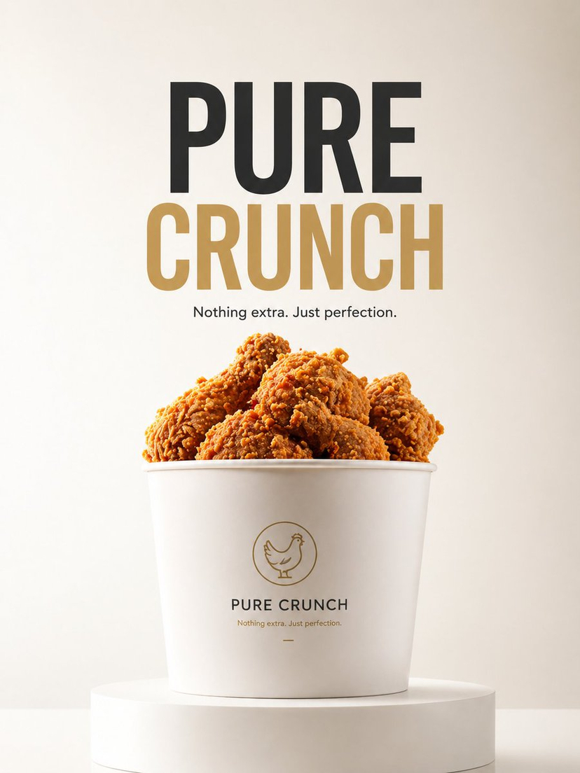 gpt2-e-commerce-main-image-minimalist-product-ad-pure-crunch AI image template preview