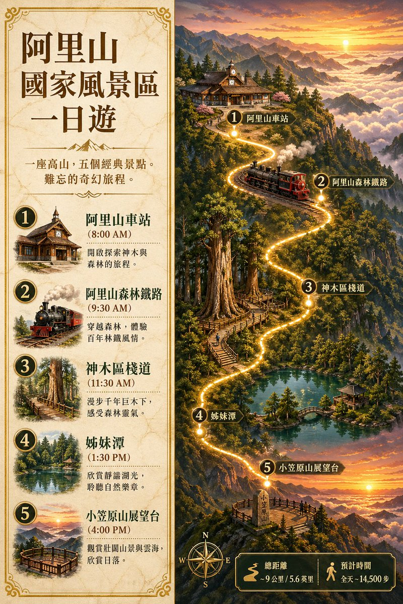 gpt2-infographic-edu-visual-alishan-one-day-travel-poster AI image template preview