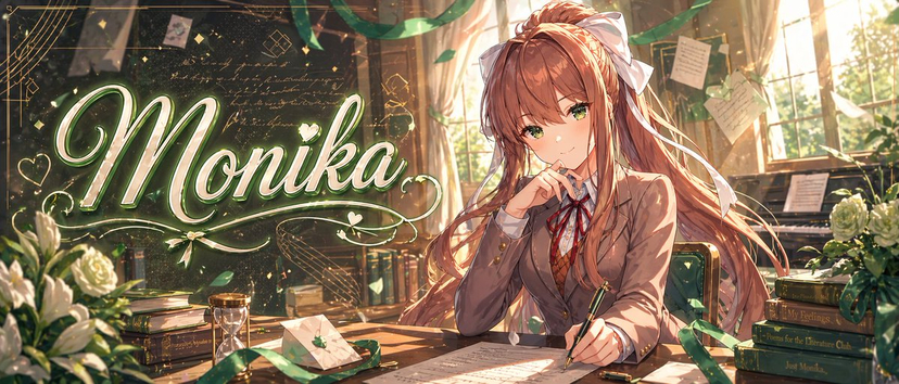 gpt2-youtube-thumbnail-monika-anime-banner-illustration AI image template preview