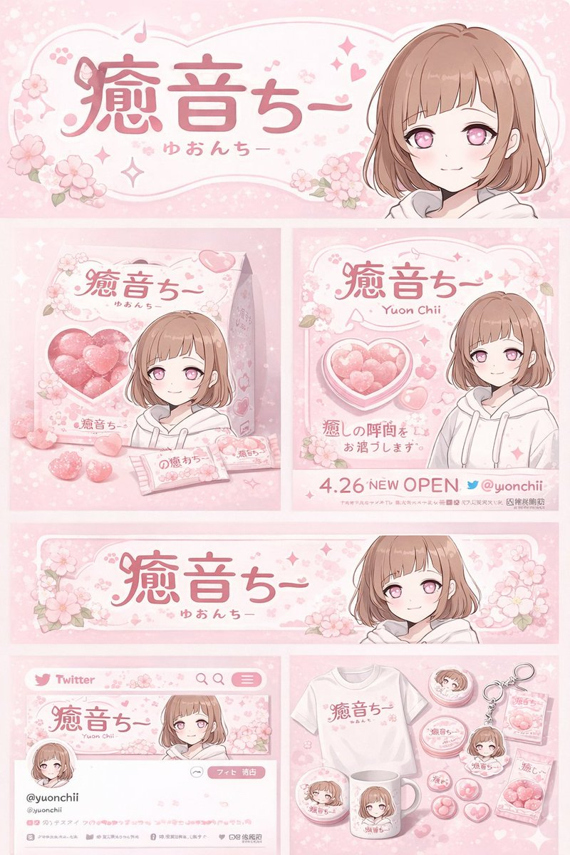 gpt2-product-marketing-anime-character-brand-identity-merch-board AI image template preview