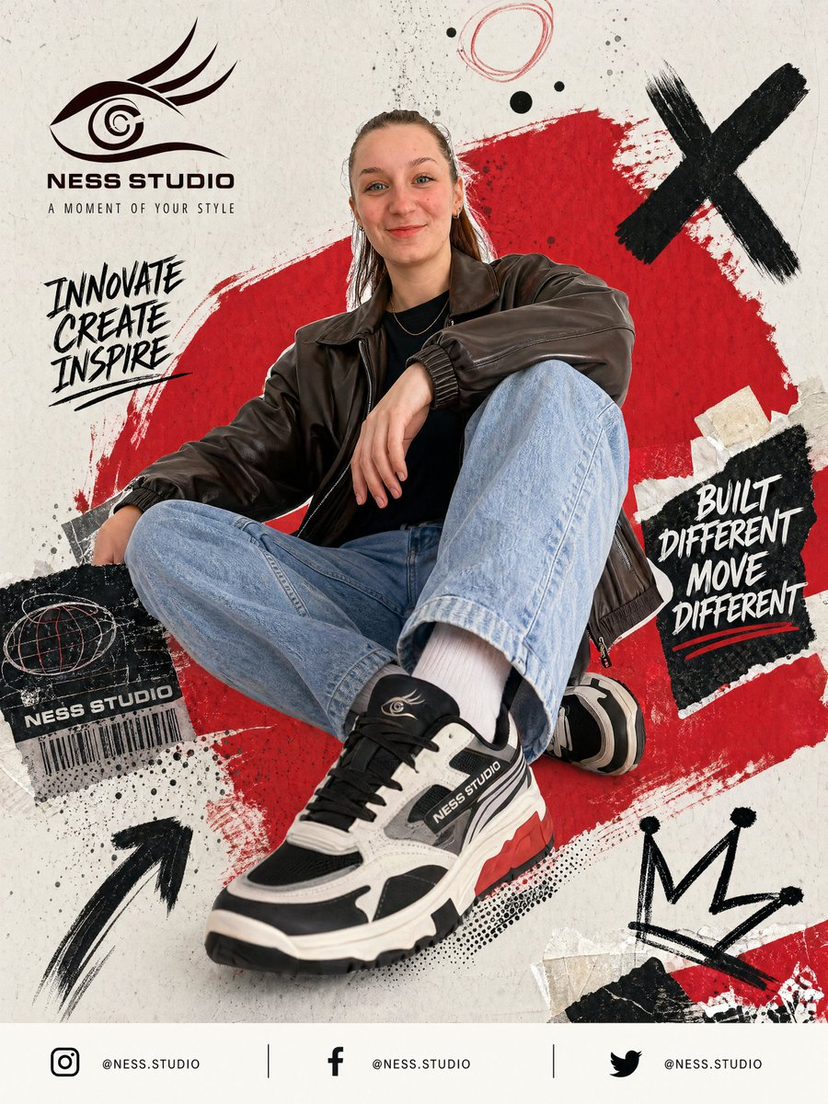 gpt2-product-marketing-streetwear-sneaker-poster-ad AI image template preview