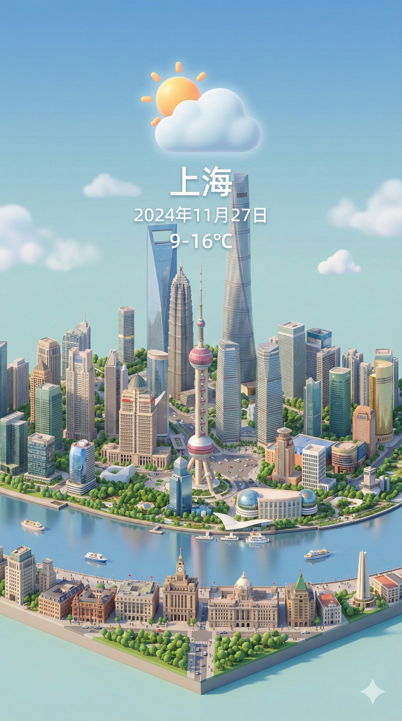 76-isometric-3d-weather-card-for-shanghai AI image template preview