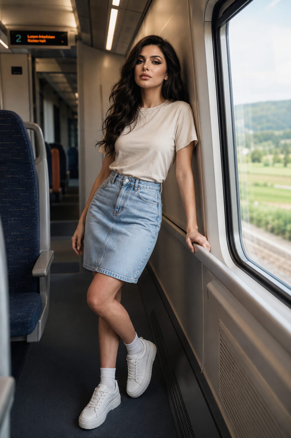 Ultra-realistic photorealistic portrait of the same woman from the…