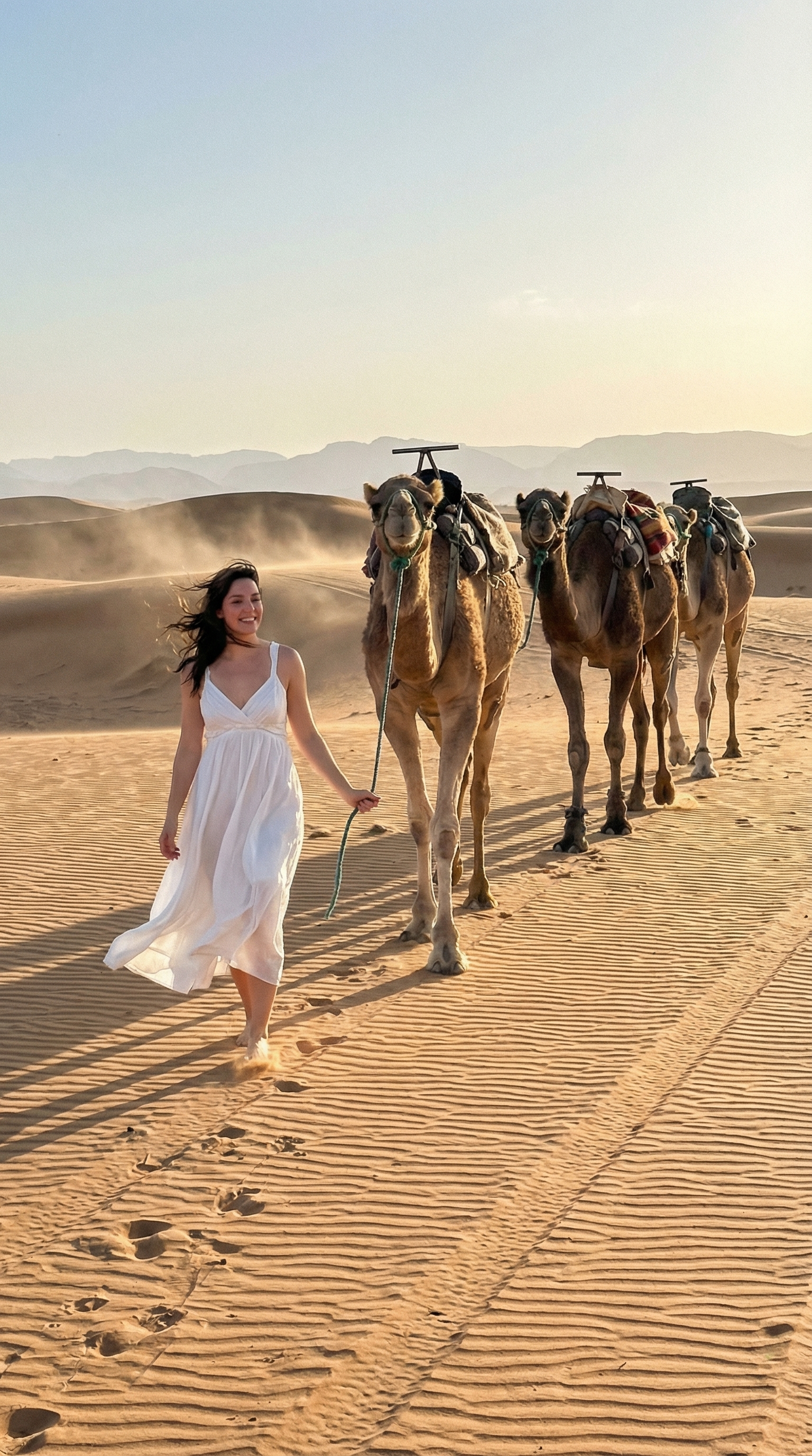 Authentic Desert Wanderer Portrait - AI Image Template Preview