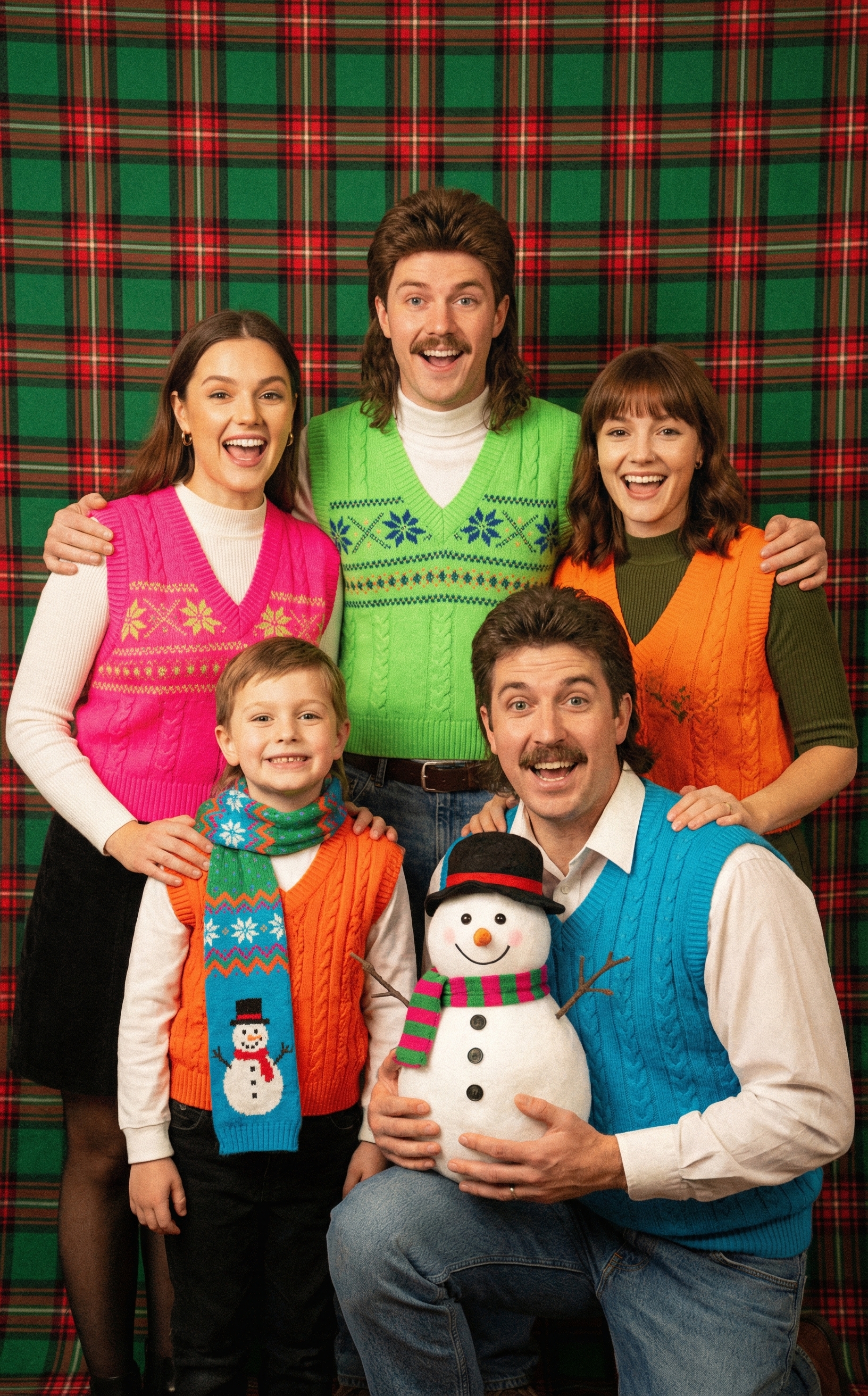 Awkward 90s Christmas Studio Portrait example 3