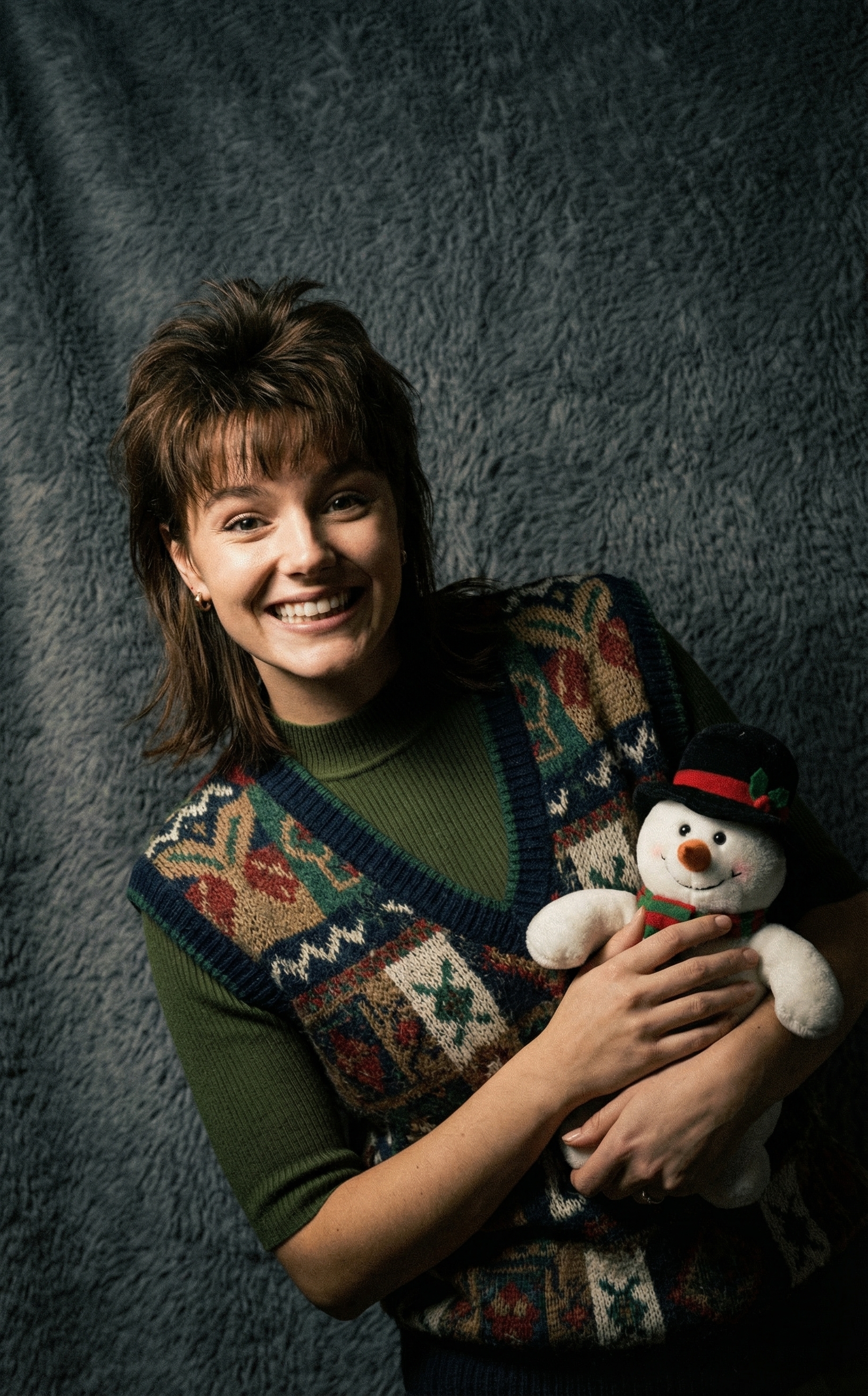 Awkward 90s Christmas Studio Portrait example 2