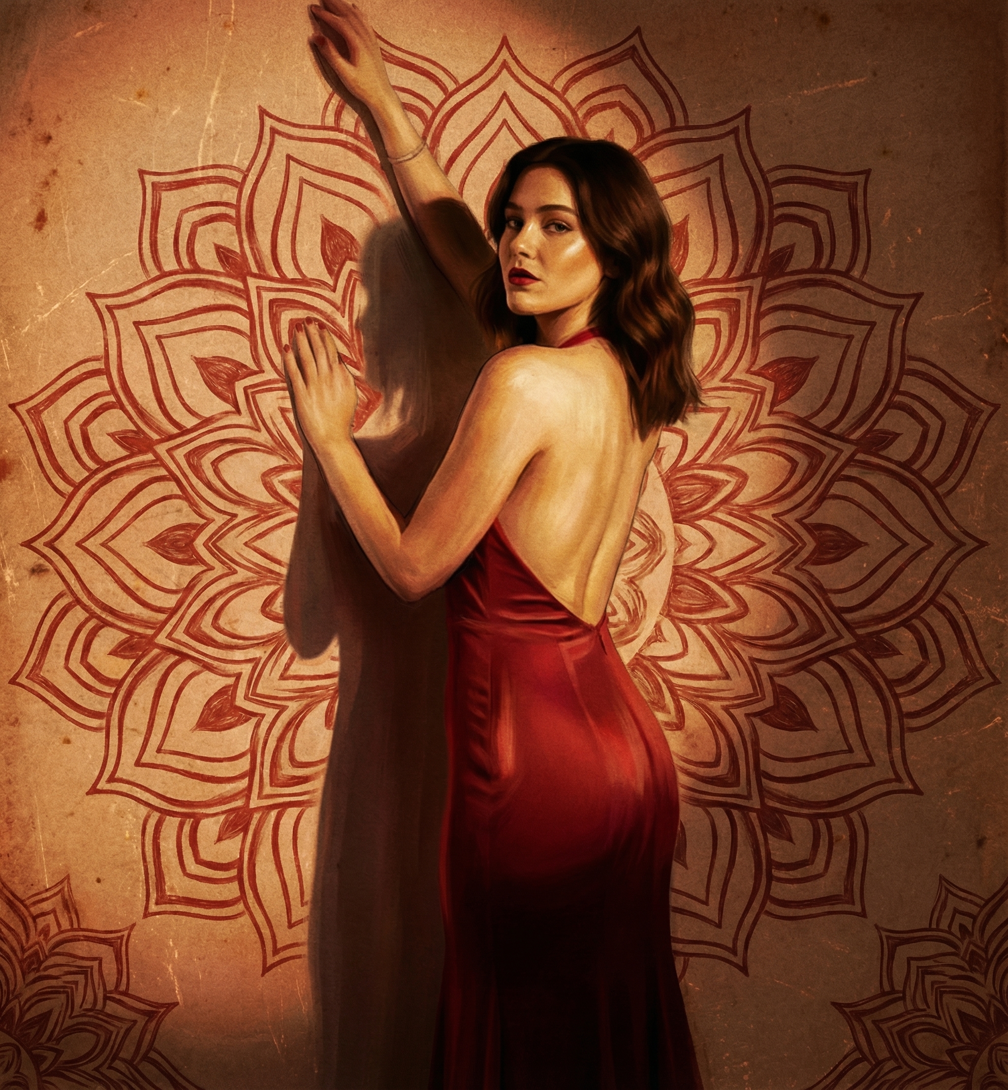 Crimson Paint Illustration Portrait example 1