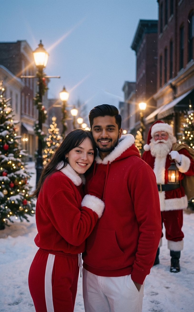 Festive Couple Holiday Magic Template - AI Image Template Preview