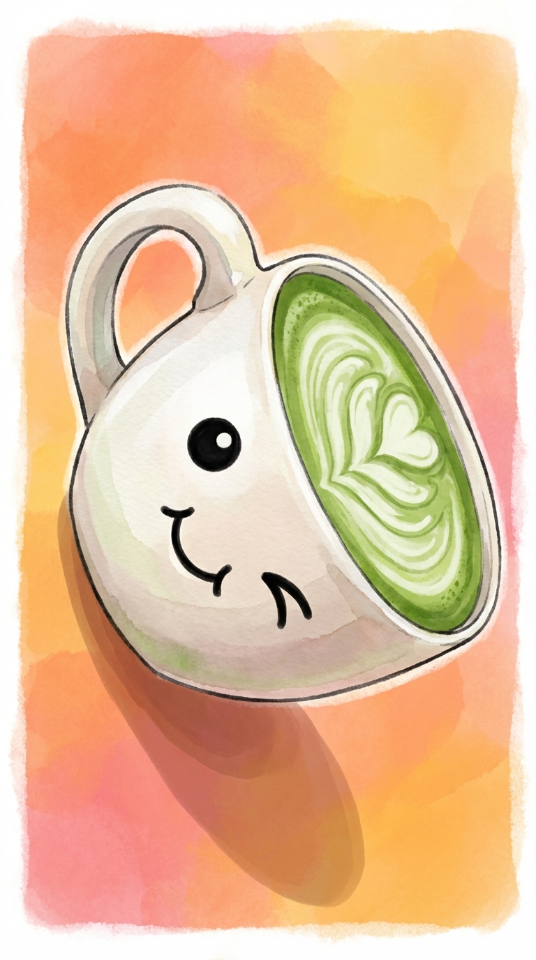 Whimsical Steaming Coffee Mug Art example 3