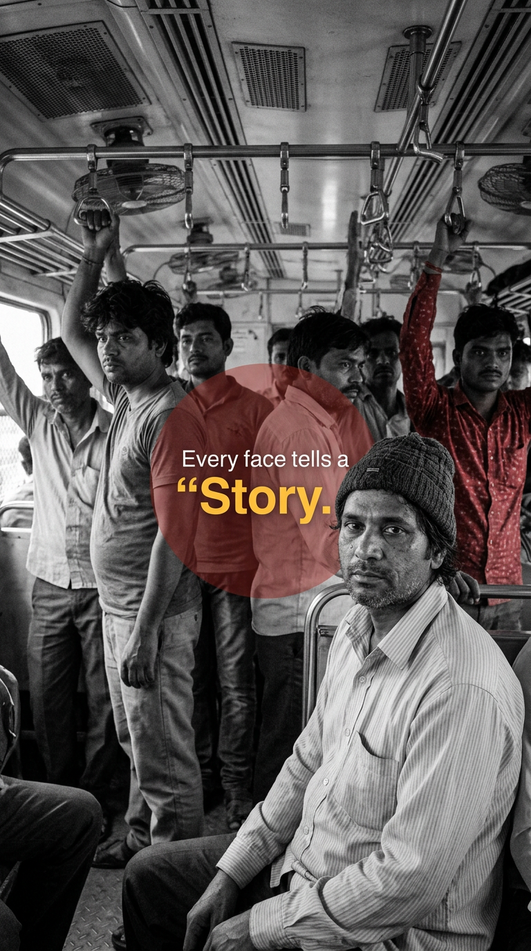 Urban Commuter Portrait Documentary - AI image template preview