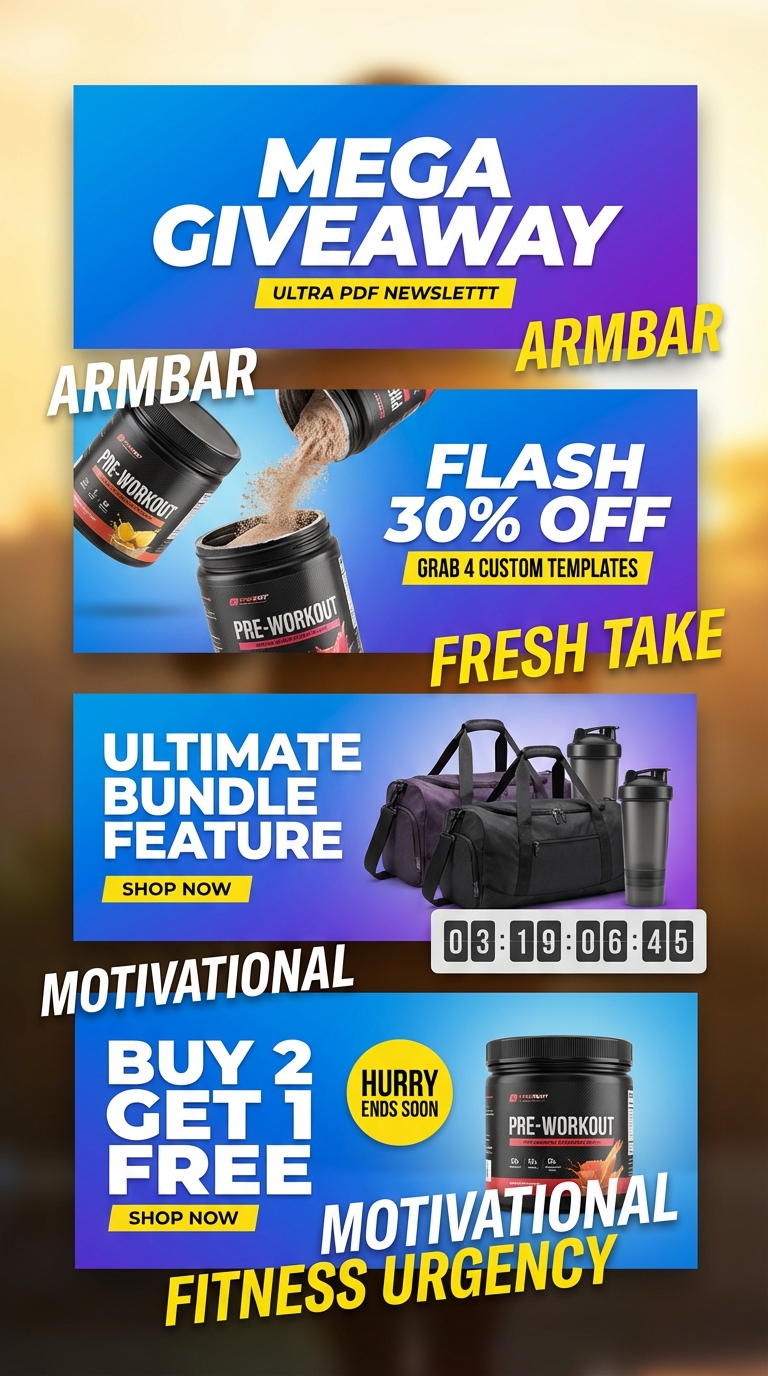 Fitness Supplement Collage Layout example 2