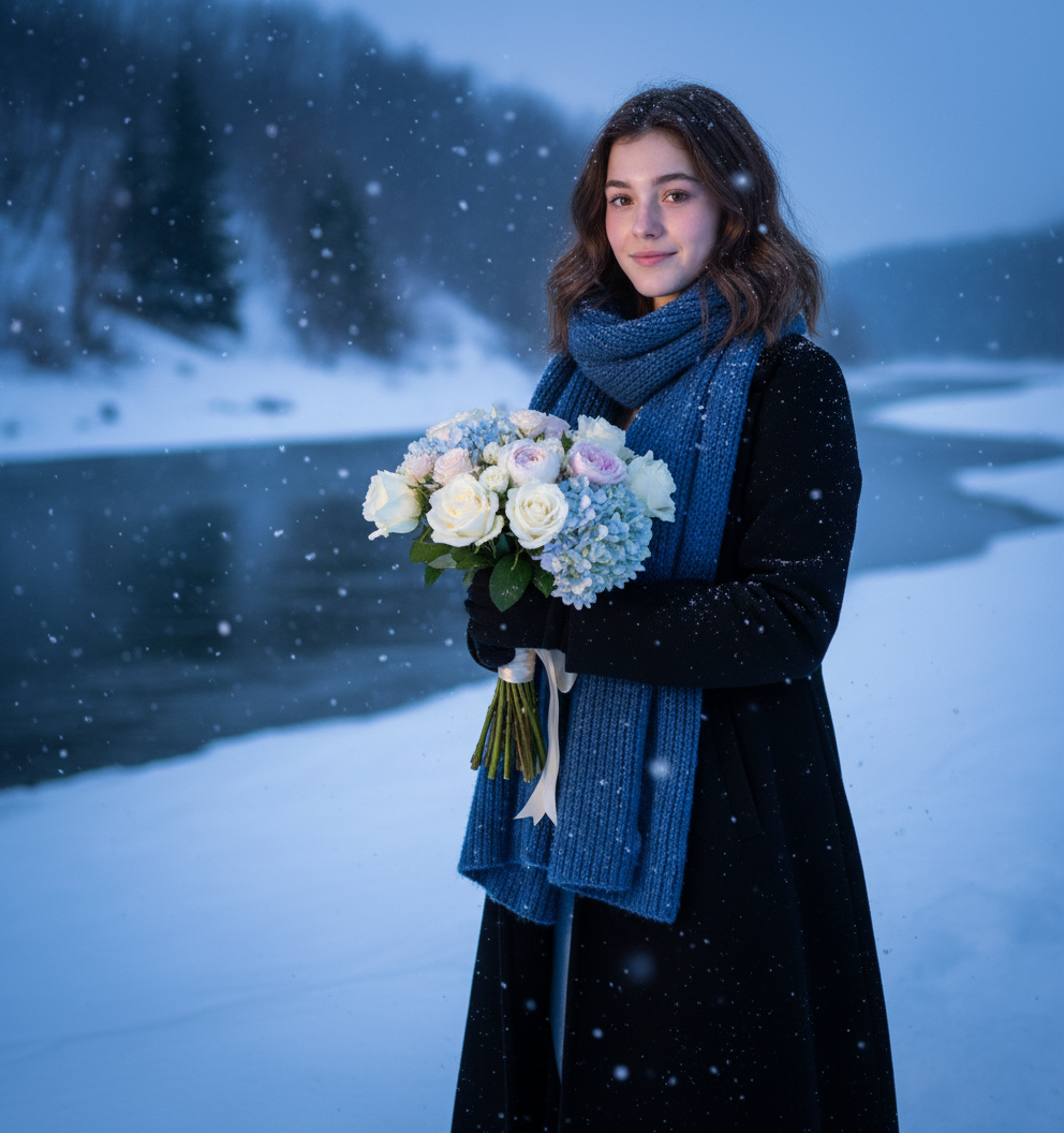 Twiligt Inspired Snow Shoot - AI Image Template Preview