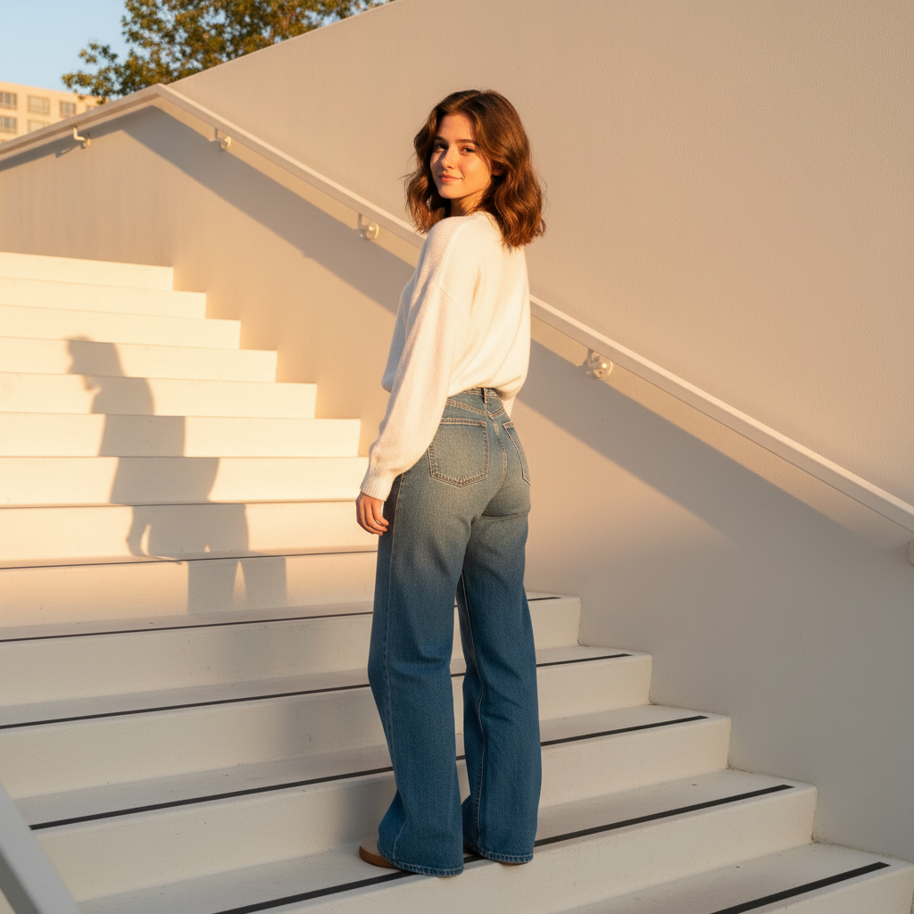 Sunkissed In Stairs - AI Image Template Preview