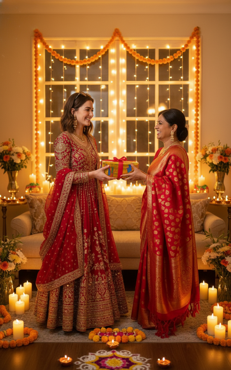 Diwali Photoshoot Relatives - AI Image Template Preview