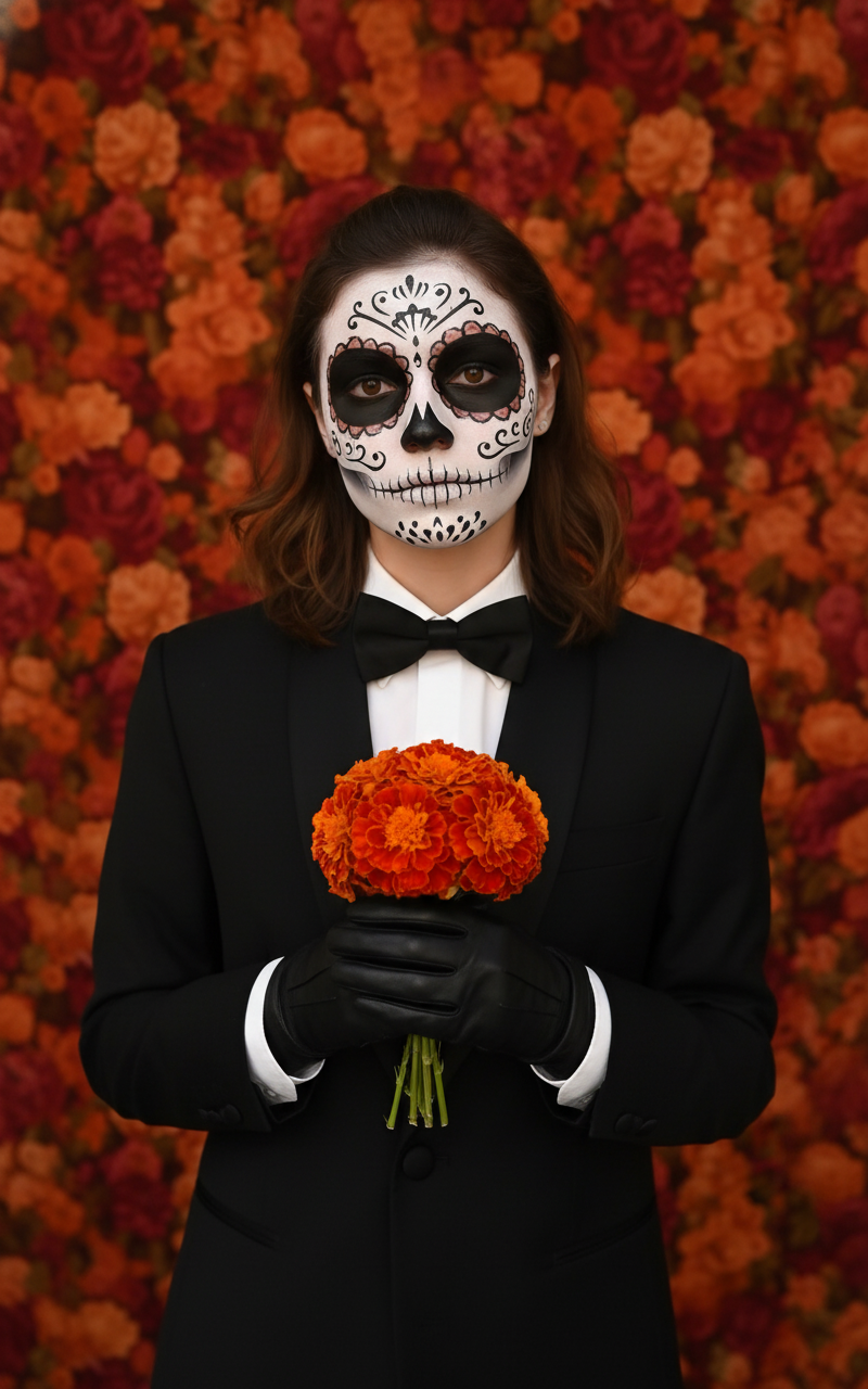 Halloween Costume - Skull Face - AI Image Template Preview