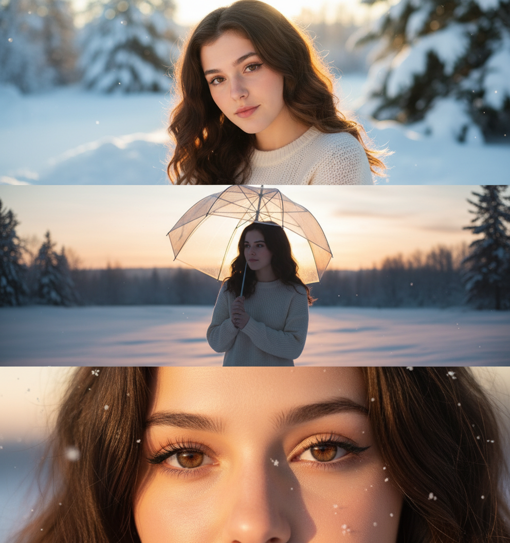 Winter Portrait Collage 2 - AI Image Template Preview