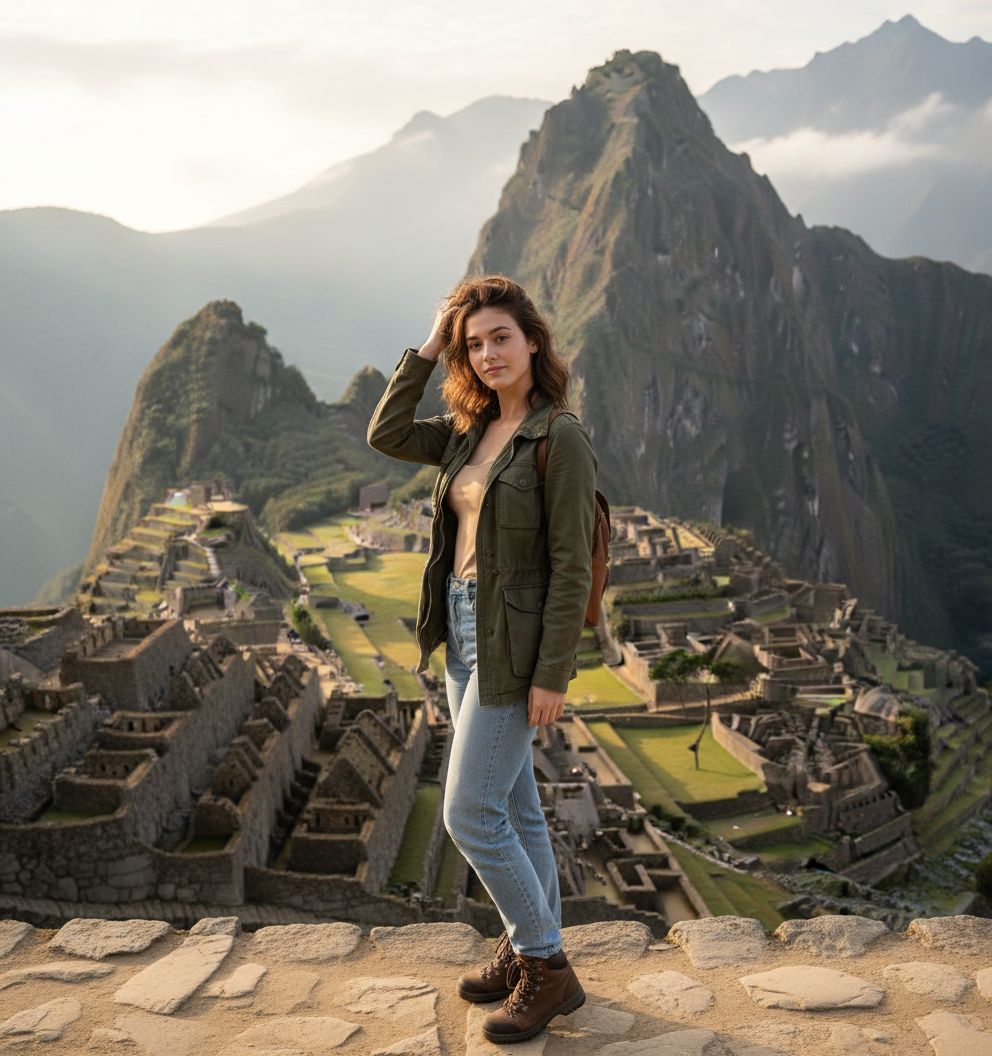 Machu Picchu Peru Candid Portrait - AI Image Template Preview
