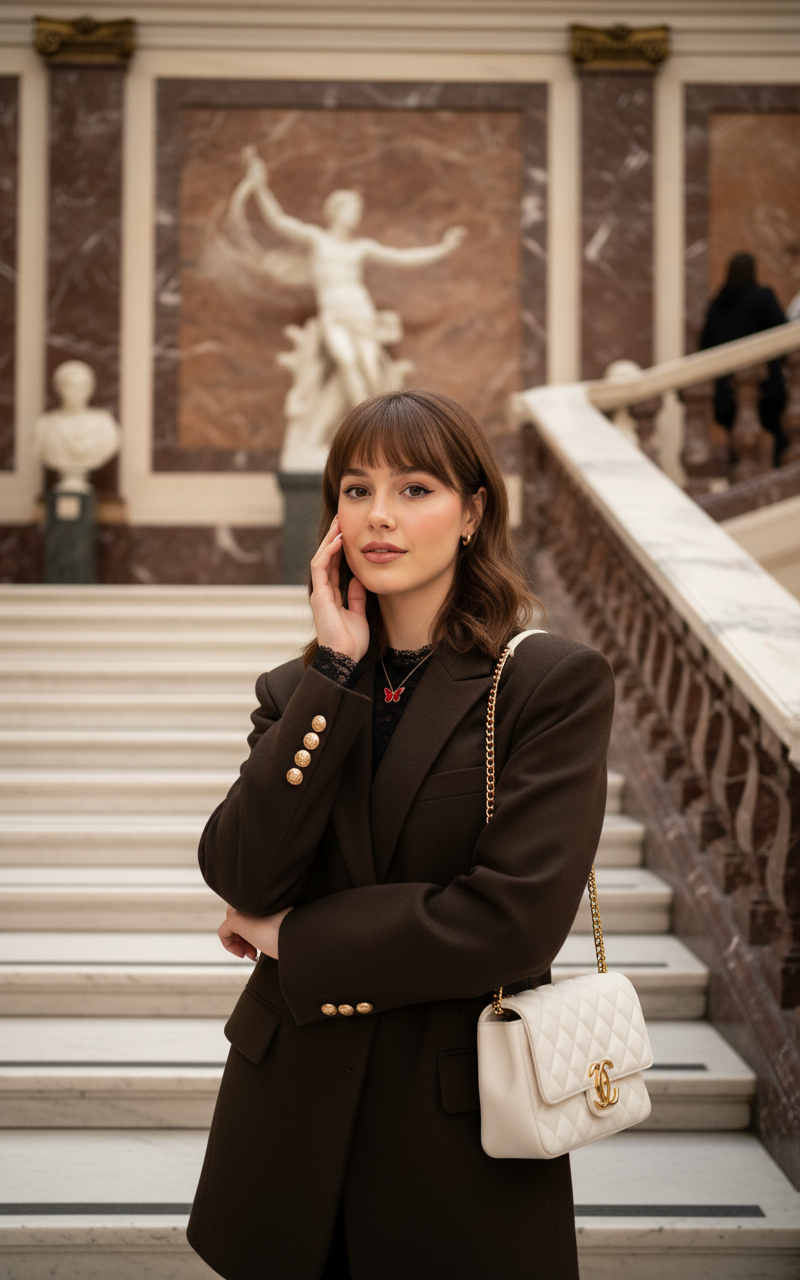 Woman in Museum - AI Image Template Preview