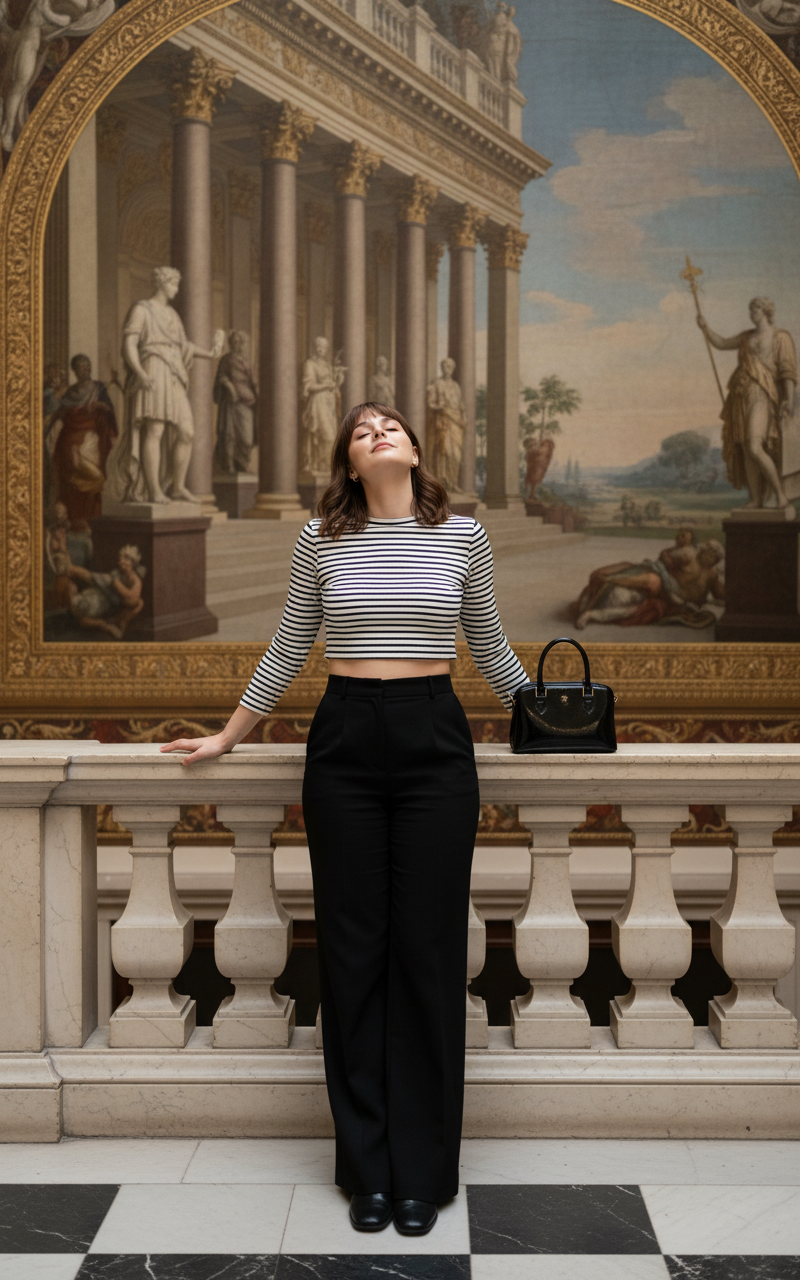 Woman in Art Museum - AI Image Template Preview