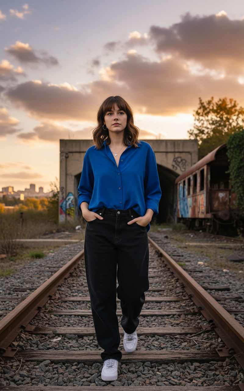 Walking in Track - AI Image Template Preview