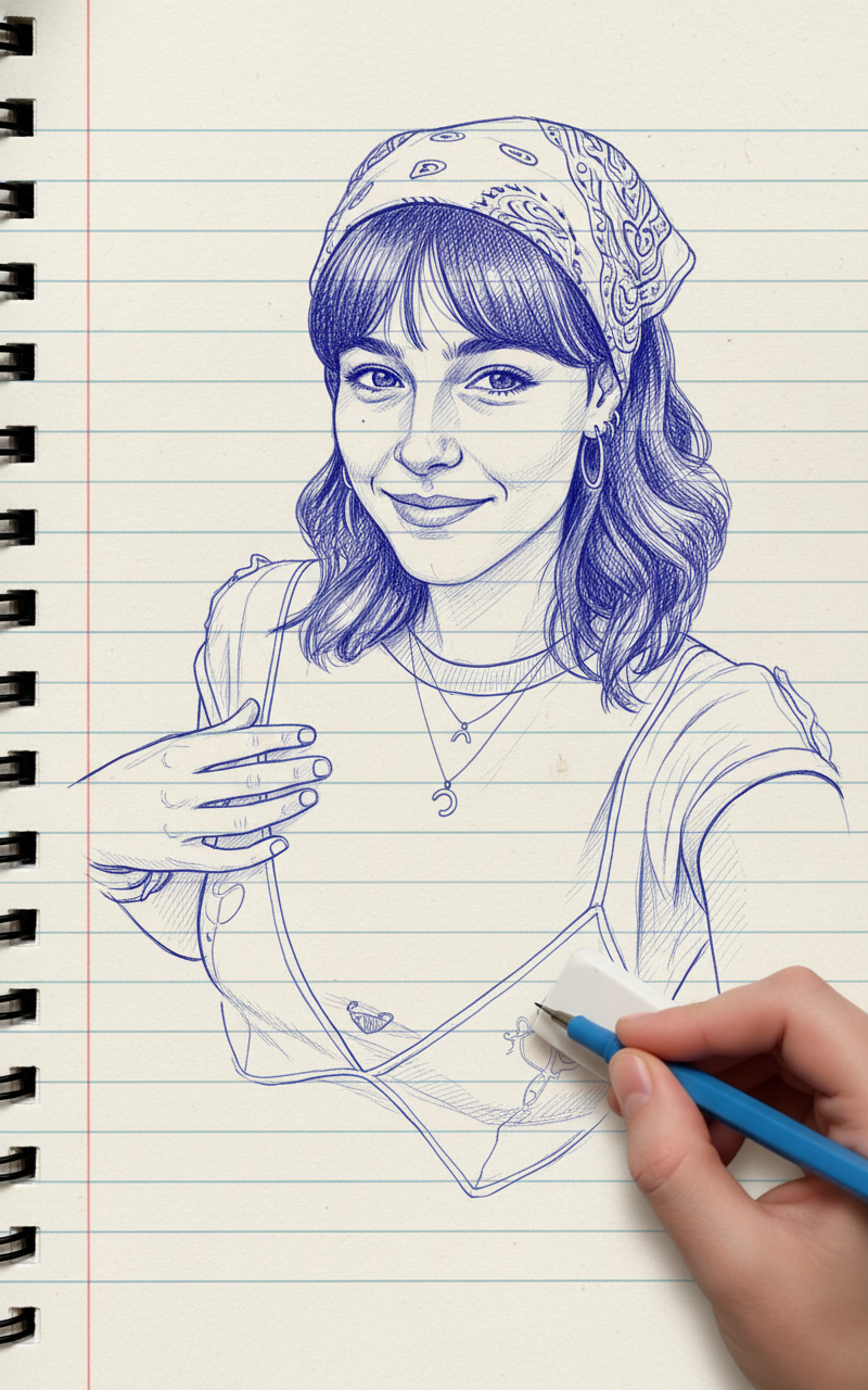 Blue Pencil Sketching - AI Image Template Preview