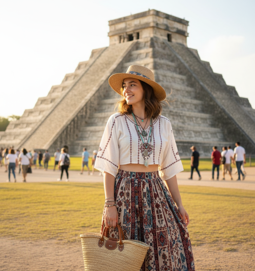 Chichén Itzá Mexico Candid Portrait - AI Image Template Preview
