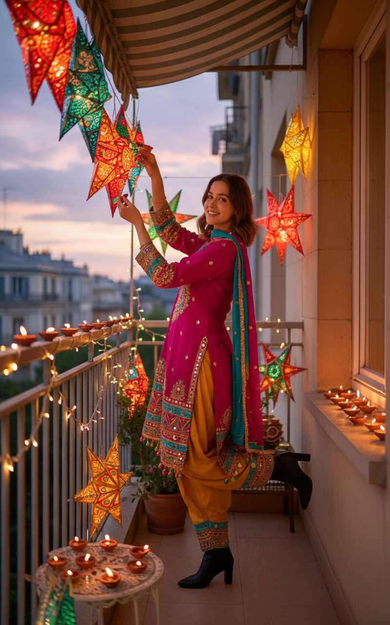 Diwali Photoshoot(Lanterns) - AI Image Template Preview