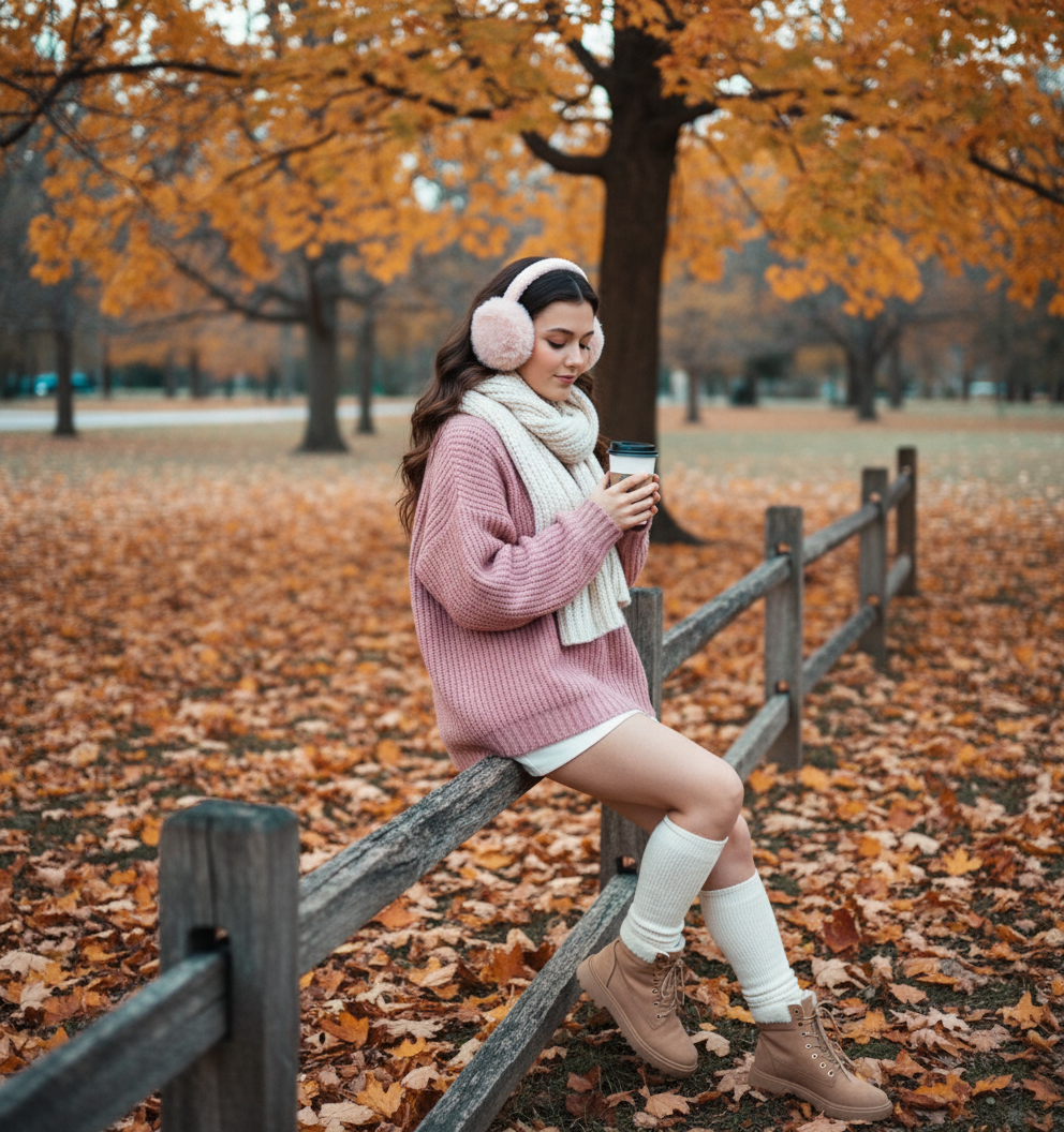 Cozy Fall Aesthetic Portrait  - AI Image Template Preview