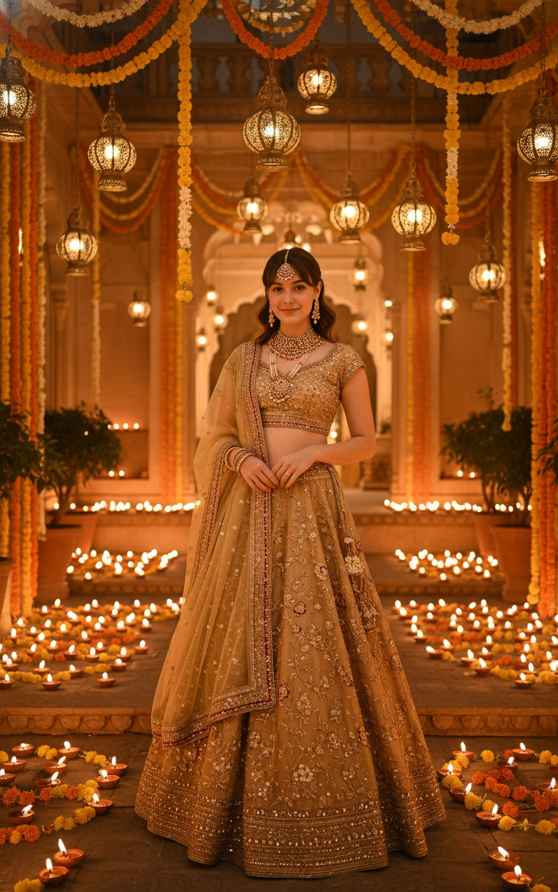 Diwali Photoshoot(Decorations) - AI Image Template Preview