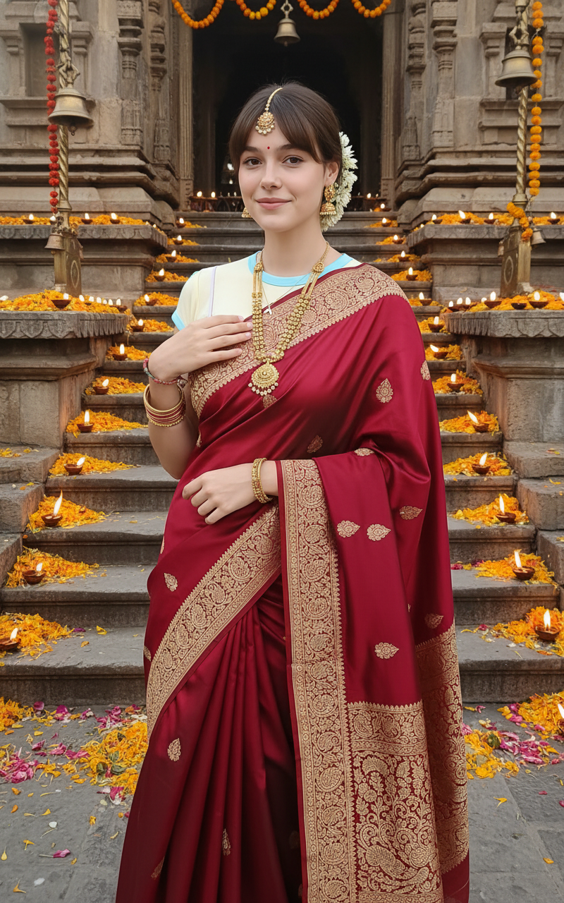 Diwali Photoshoot(Mandir) - AI Image Template Preview