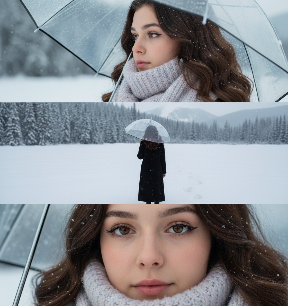 Winter Portrait Collage - AI Image Template Preview
