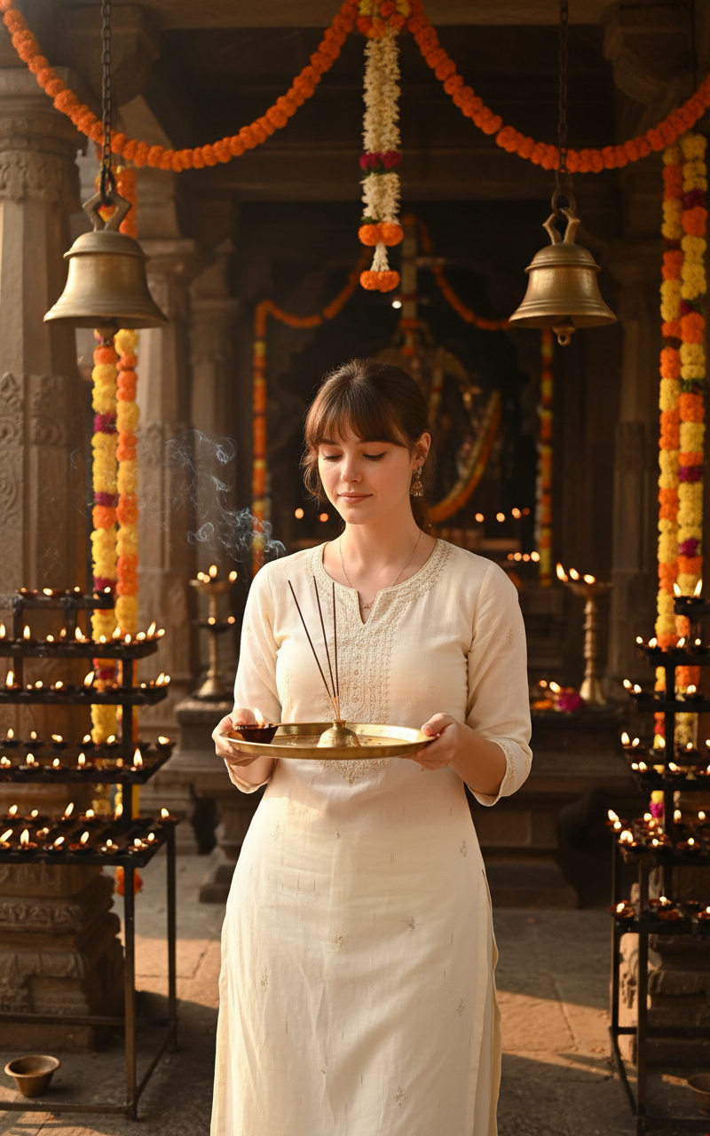 Diwali Photoshoot(Mandir) - AI Image Template Preview