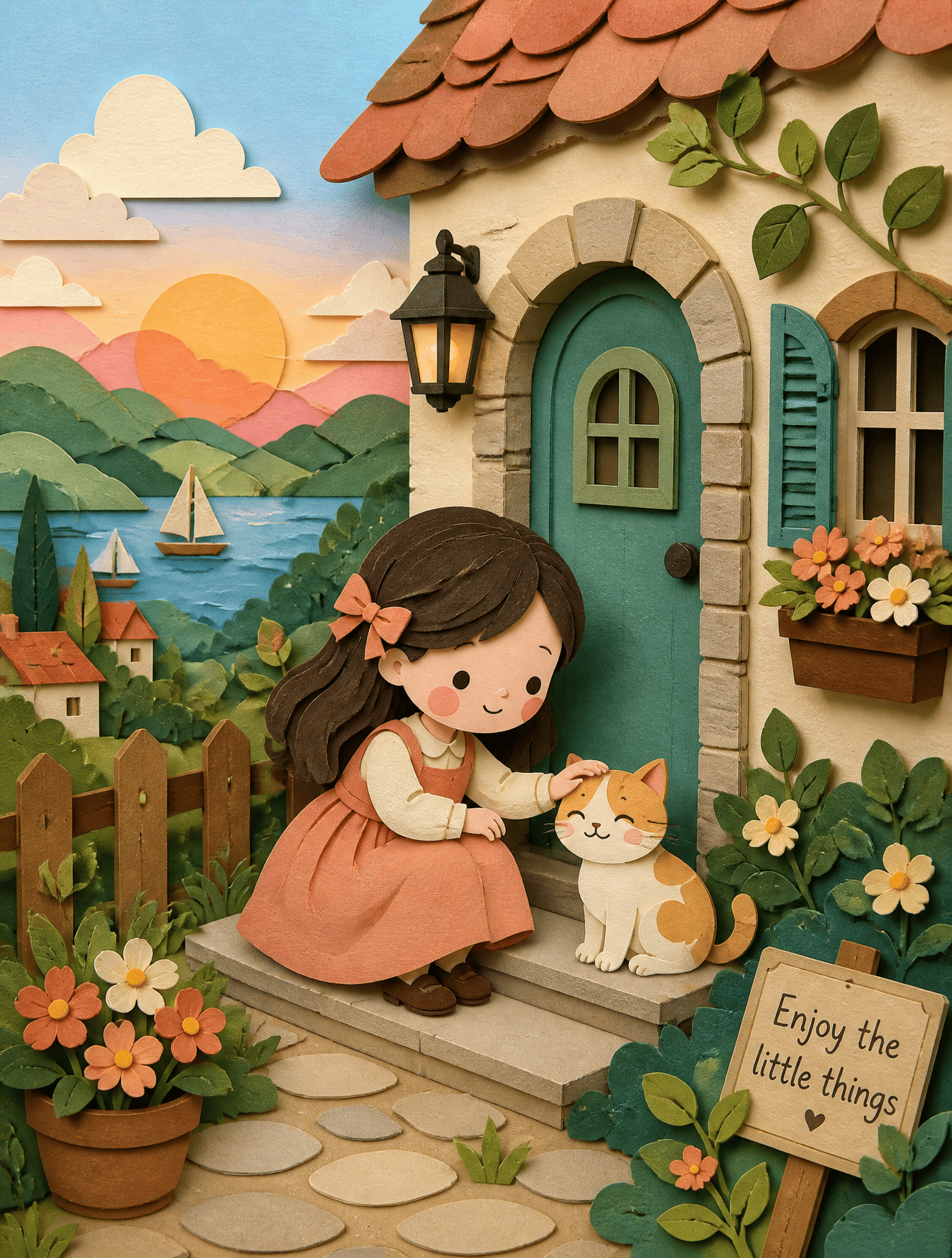 Soft Handcrafted Paper-Cut Layered Illustration preview