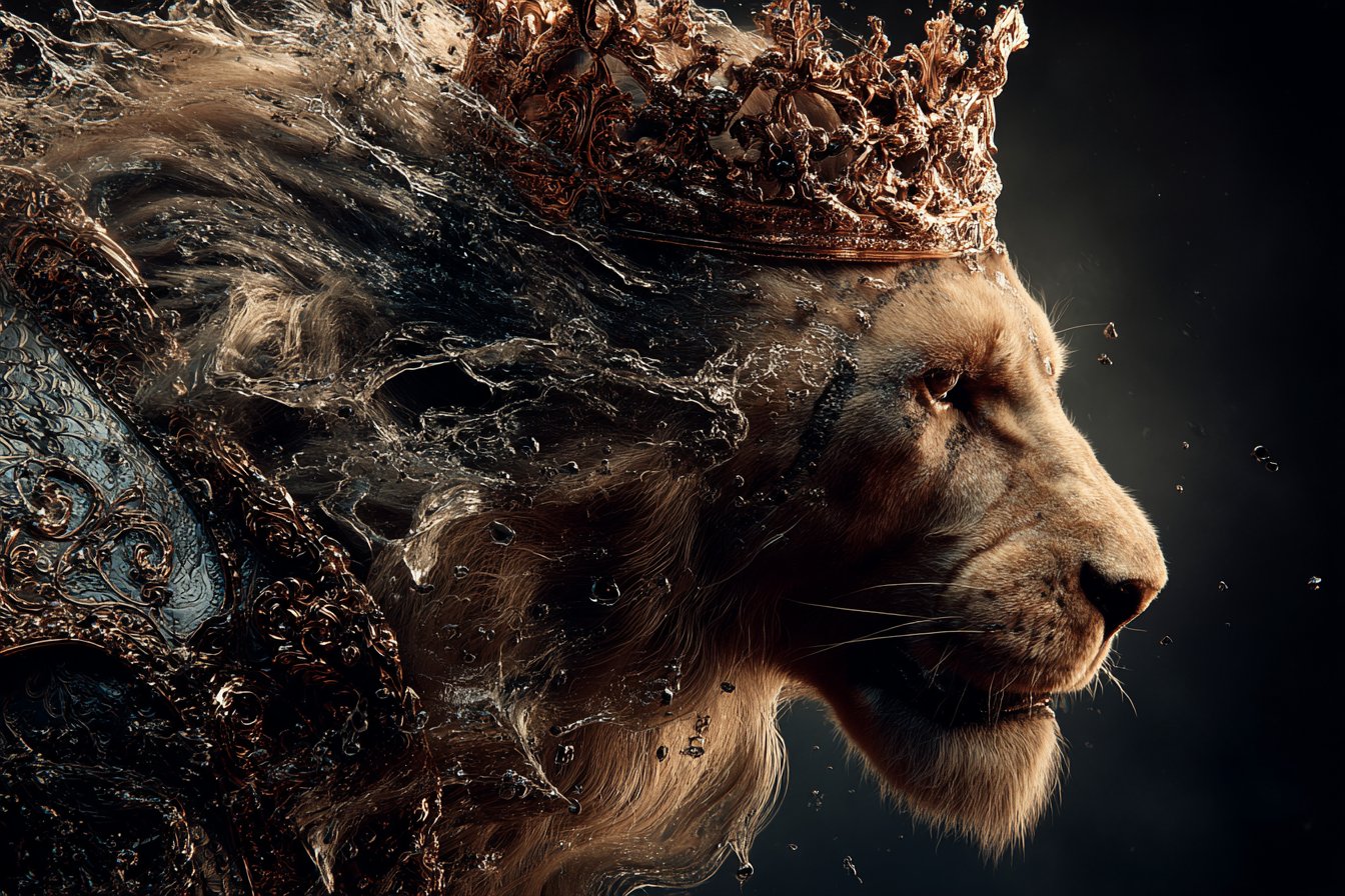 Regal Lion Creative Challenge Portrait - AI image template preview