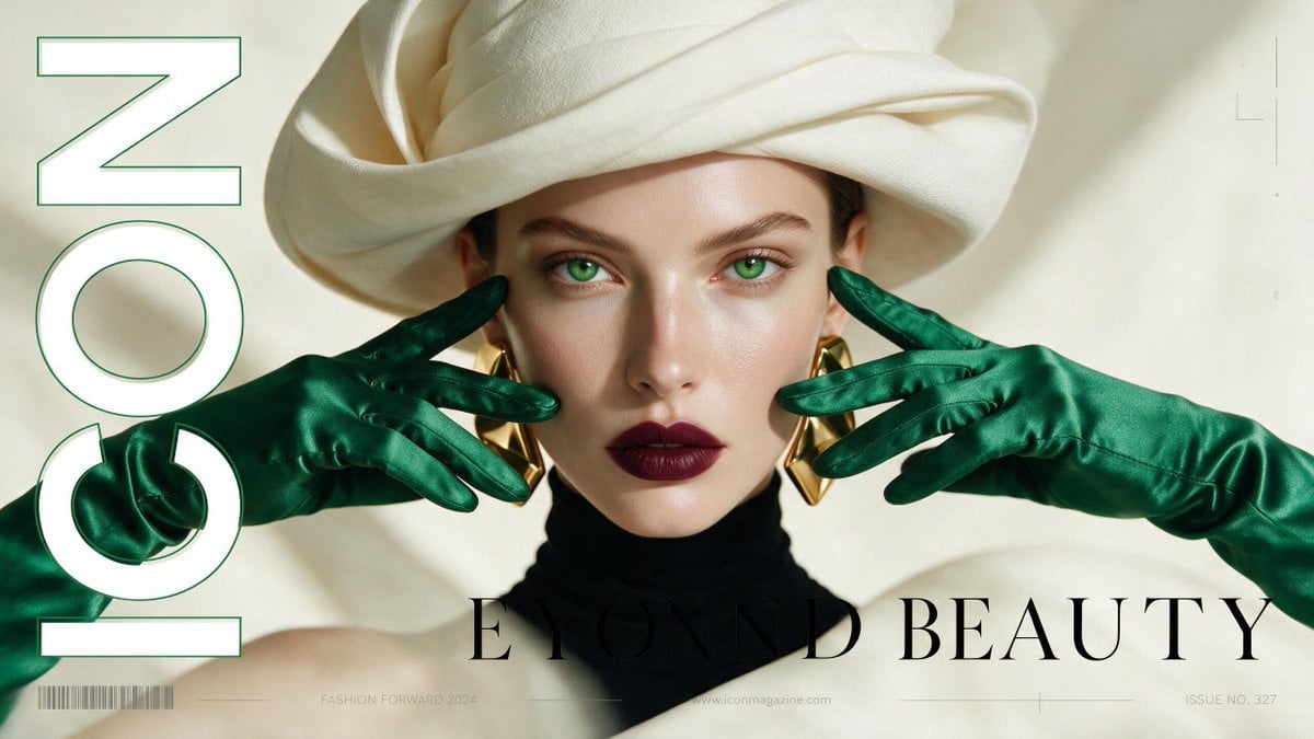 High-Fashion Editorial Magazine Cover ICON - AI image template preview