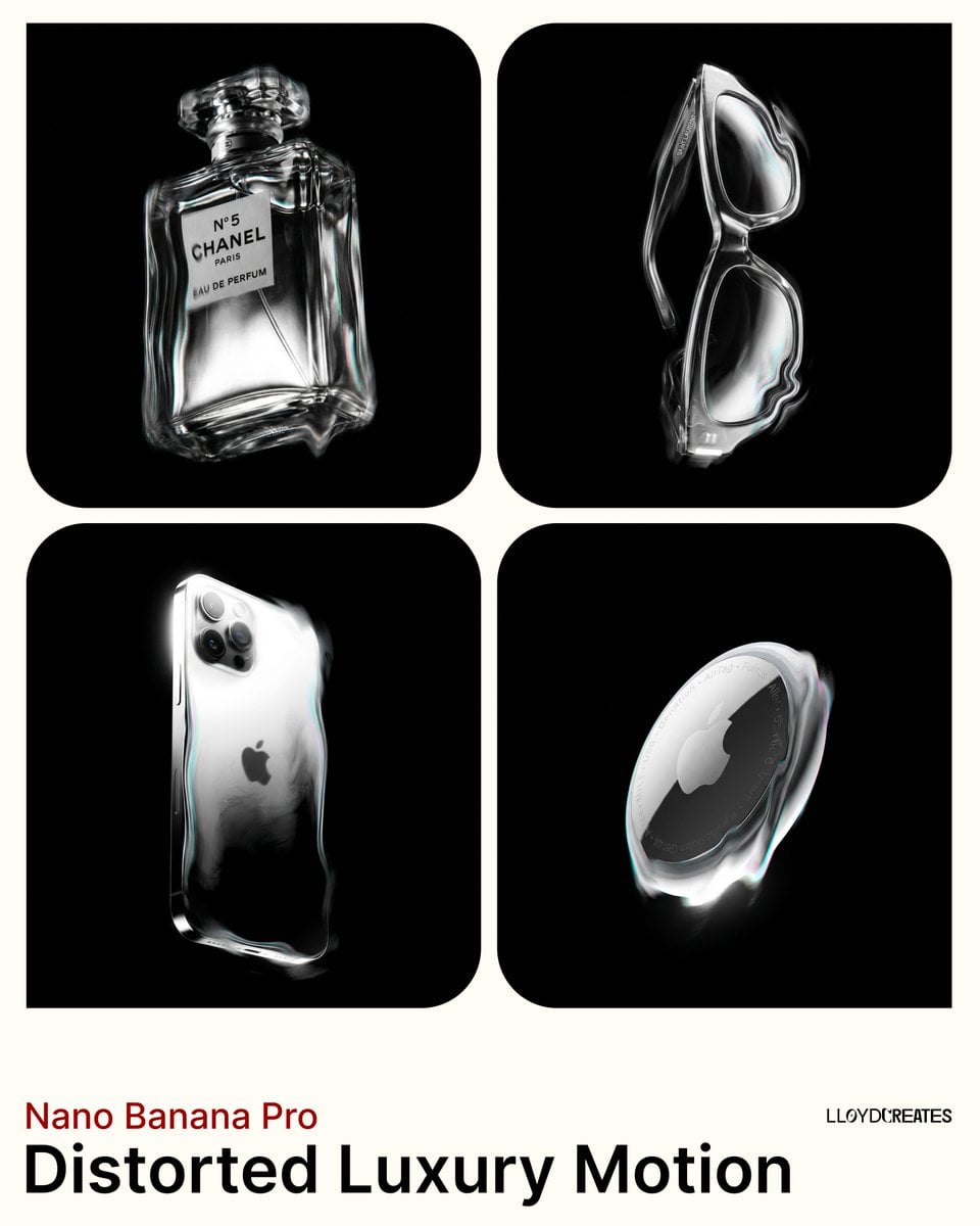 Avant-Garde Distortion Luxury Product Portrait - AI image template preview