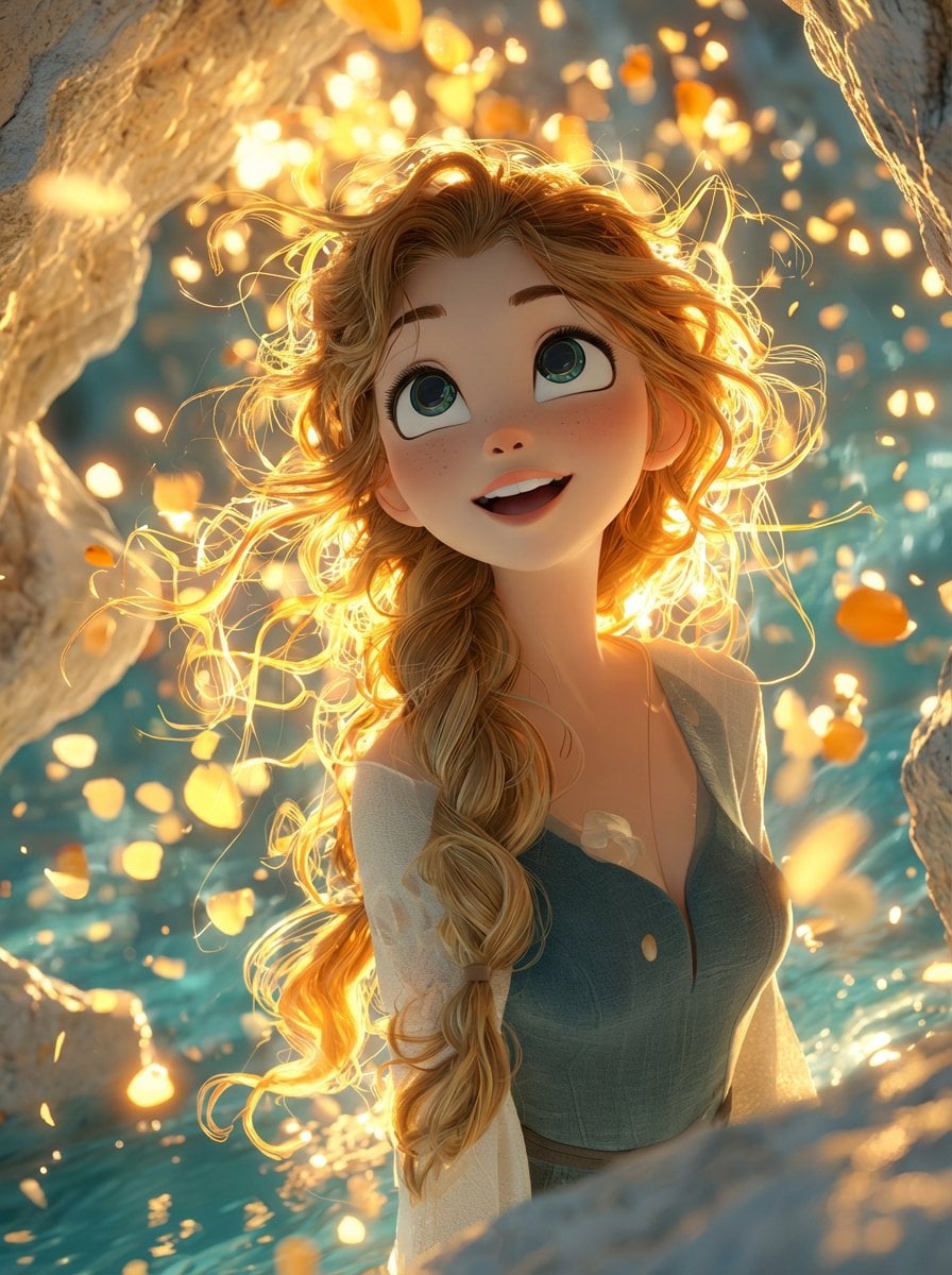 Pixar Anime Ice Palace - AI image template preview