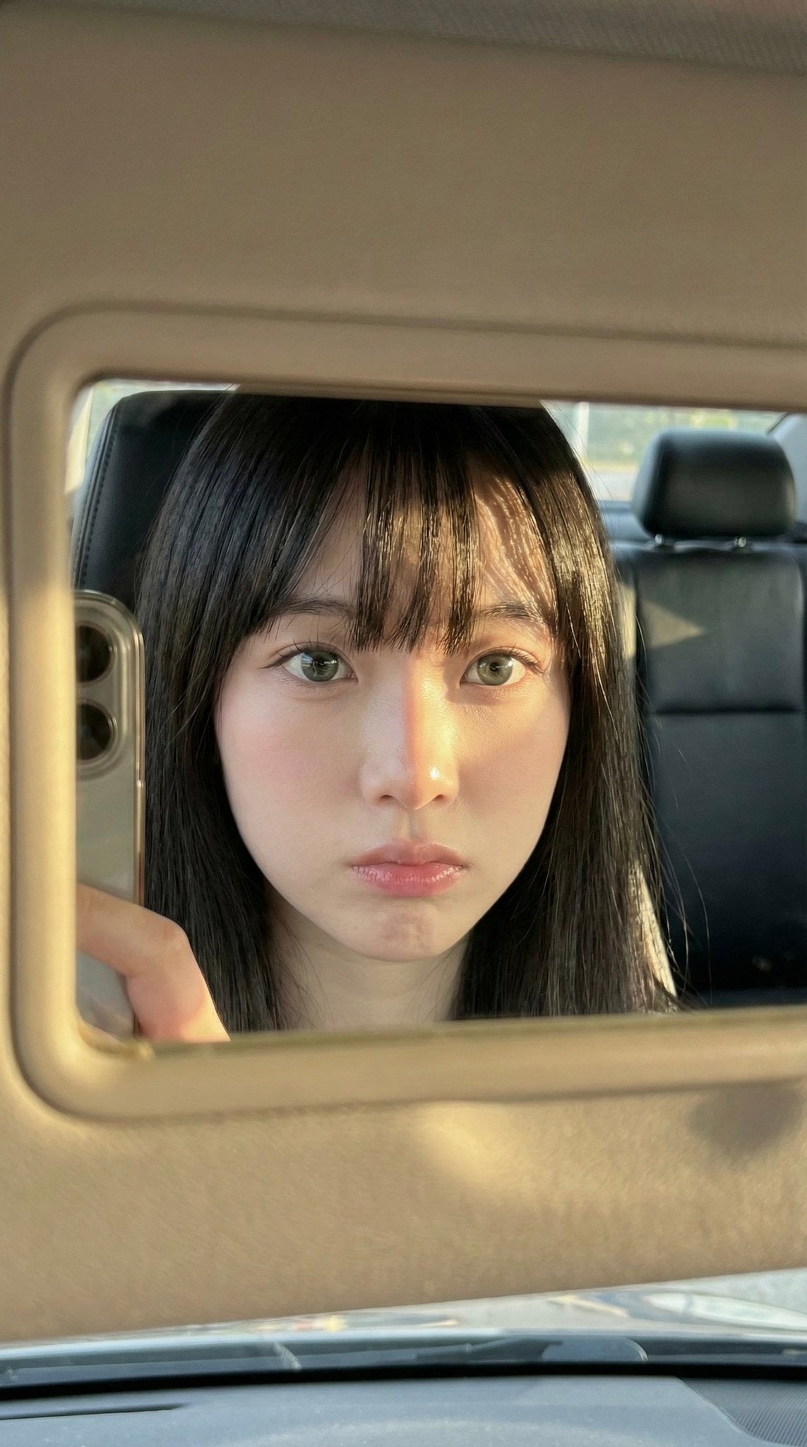 Car Sun Visor Vanity Mirror Close Up - AI image template preview