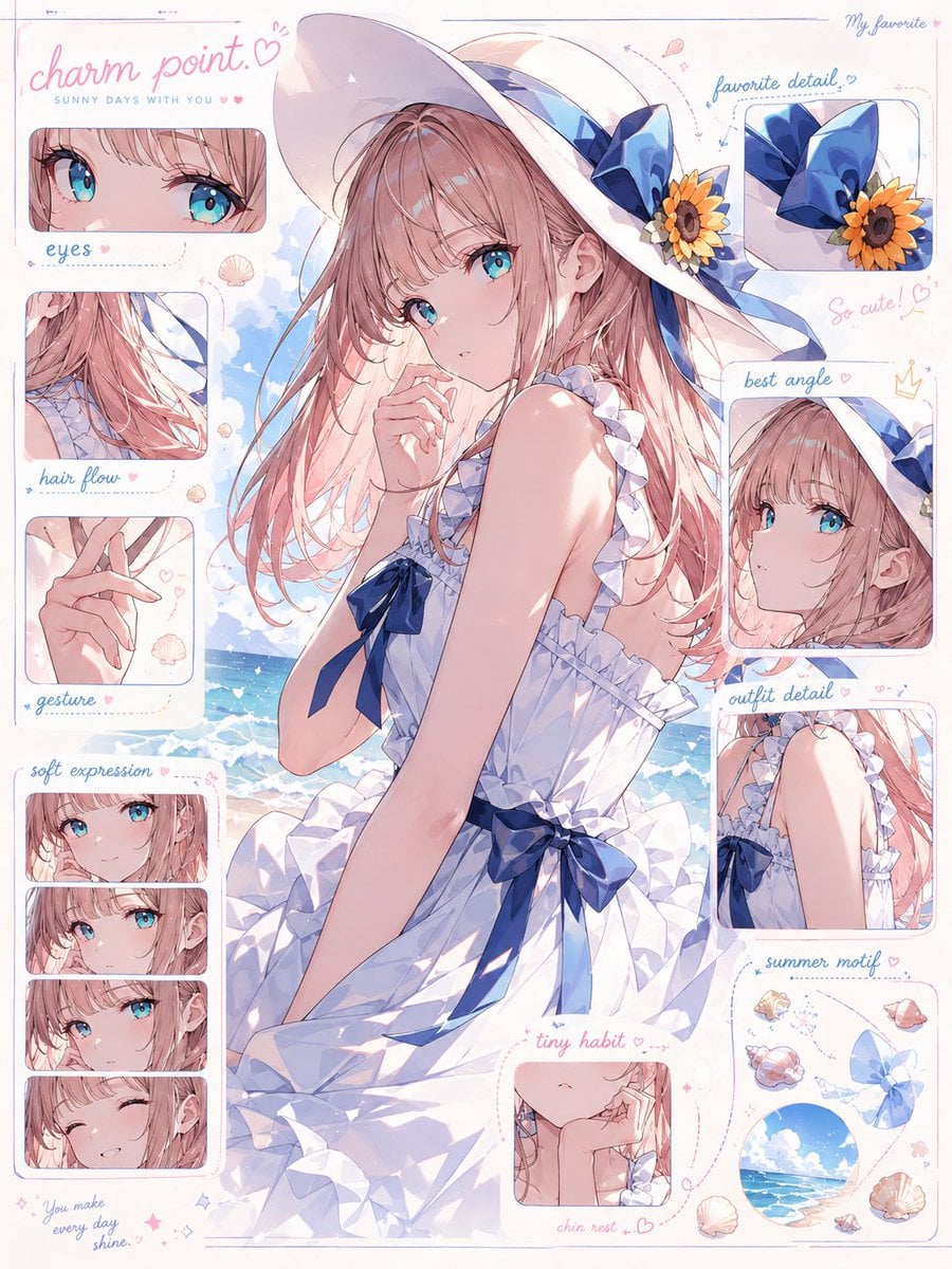 Anime Character Charm Analysis Sheet - AI image template preview
